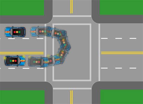 u turn at intersection.